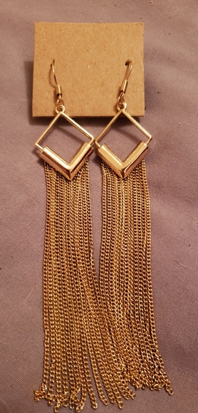 Dangling Chain Earrings - Picture 2 of 2